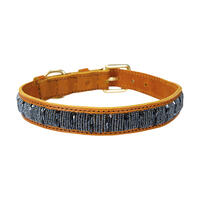 Plakkies Hunde-Lederhalsband [Starry Night - 30 - 36 cm] von Bertify GmbH