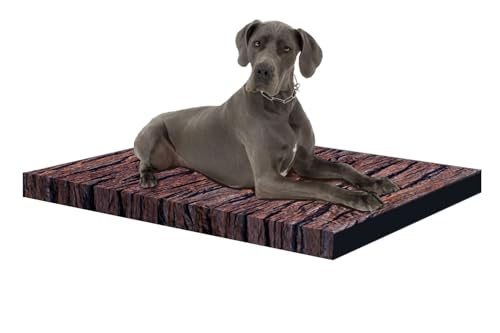 Bertoni Orthopädische Hundematratze, 110 x 80 x 7 cm, Memory-Schaum, Abnehmbarer Bezug, Grau-Orange (XL-80x55x7, Akazie) von Bertoni