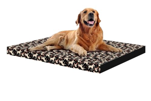 Bertoni Orthopädische Hundematratze, 110 x 80 x 7 cm, Memory-Schaum, Abnehmbarer Bezug, Grau-Orange (XL-80x55x7, Bullteriers) von Bertoni