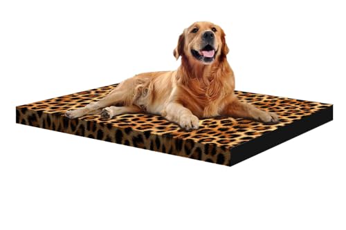 Bertoni Orthopädische Hundematratze, 110 x 80 x 7 cm, Memory-Schaum, Abnehmbarer Bezug, Grau-Orange (XL-80x55x7, Panther) von Bertoni