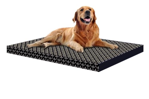 Bertoni Orthopädische Hundematratze, 110 x 80 x 7 cm, Memory-Schaum, Abnehmbarer Bezug, Grau-Orange (XXL-110x80x7, Krone) von Bertoni