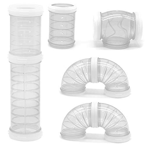 Besimple Hamster-Röhren-Set, 8 Stück, transparentes gebogenes Rohr, Haustierkäfig, Tunnel, Hamsterspielzeug, DIY-Verbindungstunnelröhre für Maus, Hamster, Ratte und andere Kleintiere von Besimple