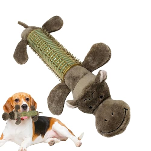 Besreey Gefüllte Kau -Hundespielzeug, quietschendes Hundespielzeug - Tierförmiges Kau -Welpen -Sound Squeaker Plüsch,Grunzendes Hundespielzeug, Zähnereinigung für mündliche Bissen von Besreey