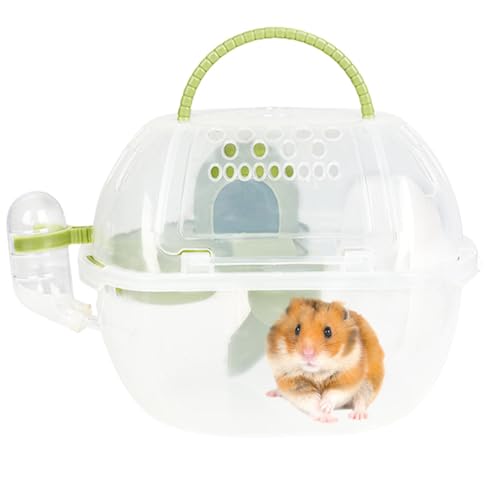 Besreey Hamsterträger,Hamster-Reisekäfig - Tragbarer Hamsterträger für unterwegs,Kleine Transportbox für Haustiere, inklusive Wasserflasche, Igel-Tragetasche für Hamster, Chinchillas, Zuckermarder von Besreey