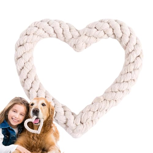 Besreey Hundeseilspielzeug,Seilspielzeug für Hunde, Kauspielzeug für Hunde, Valentinstag-Kauspielzeug aus Herzseil für Hunde, herzförmiges Hundespielzeug, Herzseil-Valentins-Hundespielzeug für kleine von Besreey