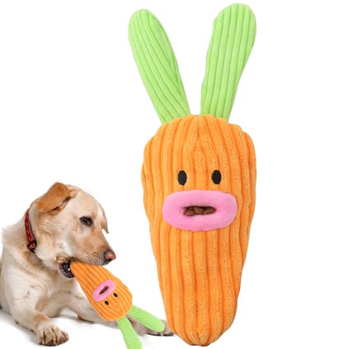 Besreey Karotten-Leckerli-Stuffer-Hundespielzeug,Plüsch-Karotten-Hundespielzeug - Leckerli-Spender-Hundespielzeug - Reißfestes, kreatives, Bezauberndes Karotten-Leckerli-Hundespielzeug aus Plüsch für von Besreey