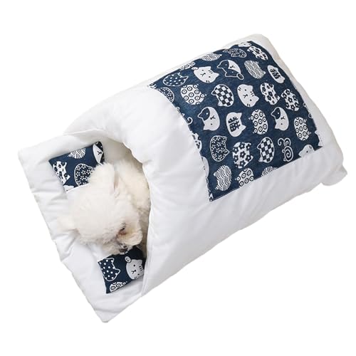 Besreey Katzenbett-Höhlenschlafsack, kein Verformen, abnehmbares und waschbares Schlafzone, Kuschelhöhle für Welpen und Kätzchen, mit Kissen, wärmendes, gemütliches Bett von Besreey