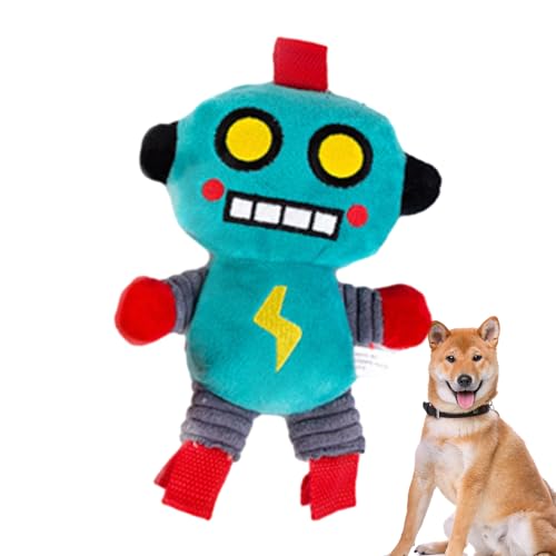 Besreey Quietschendes Hundespielzeug für Hunde, Plüsch-Kauspielzeug, wiederverwendbarer Roboter, Plüsch-Kauspielzeug, Zahnspielzeug für kleine, mittelgroße Welpen und Katzen von Besreey