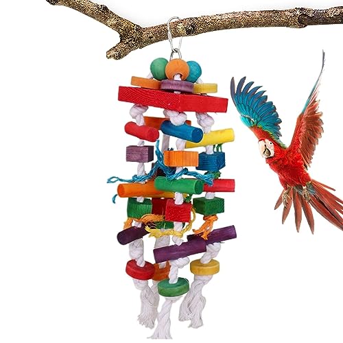 Besreey Vogelfutterspielzeug – Futterkäfig Holzspielzeug für Vogel | Papageienkäfig aus Holz, Bissspielzeug, Vogelkäfigzubehör für mittelgroße Sittiche, Nymphensittiche, kleine Finken, Vögel von Besreey