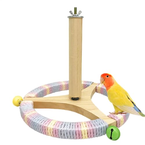 Besreey Vogelstangen für Käfig, Sichtweite für Käfig,Stand Interactive Parrot Barch gegen Titel - Drehes Vogelkäfigzubehör angereichertes Trainingsrad für Innen- und Fenster von Besreey