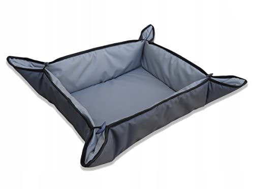 Best For Pets Hundebett Hundekissen Hundematte Zweiseitig Wasserdicht Tierbett Katzenbett (Blau-anthrazit, 90x80) von Best For Pets