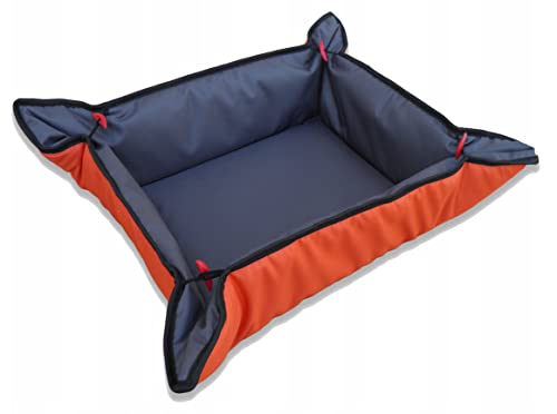 Best For Pets Hundebett Hundekissen Hundematte Zweiseitig Wasserdicht Tierbett Katzenbett (Orange-anthrazit, 70x60) von Best For Pets