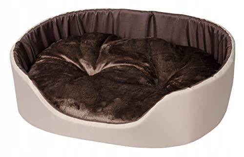 Best For Pets Hundebett Tierbett Katzenbett (Creme-braun, 58x47) von Best For Pets