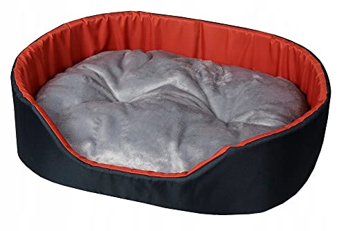 Best For Pets Hundebett Tierbett Katzenbett (Rot-grau, 58x47) von Best For Pets