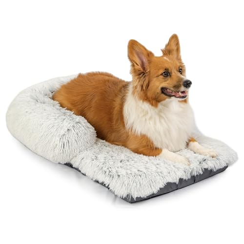 Best Friends by Sheri Bolster Nap Mat - Hundematte mit Polsterrand für Hundebox - waschbar - Frostgrau - 76 x 48 cm von Best Friends by Sheri