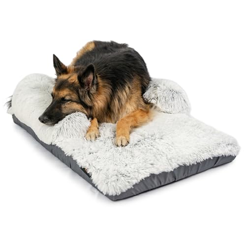 Best Friends by Sheri Bolster Nap Mat - Hundematte mit Polsterrand für Hundebox - waschbar - Frostgrau - 91 x 58 cm von Best Friends by Sheri