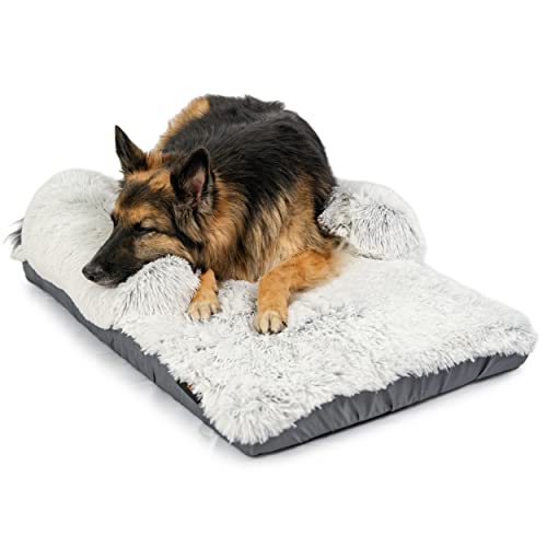 Best Friends by Sheri Bolster Nap Mat - Hundematte mit Polsterrand für Hundebox - waschbar - Frostgrau - 91 x 58 cm von Best Friends by Sheri