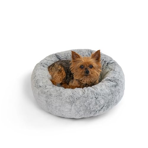 Best Friends by Sheri SnuggleSoft Hasenbett aus Kunstfell für kleine Hunde und Katzen, mit Memory-Schaum, 45,7 x 45,7 cm, Grau von Best Friends by Sheri