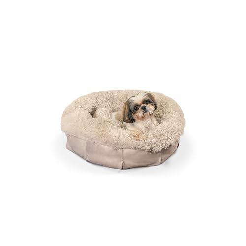 Best Friends by Sheri Ultra Calming Pouf Bed Luxury Donut Hundebett, Hellbraun, Größe S 58 x 58 cm von Best Friends by Sheri