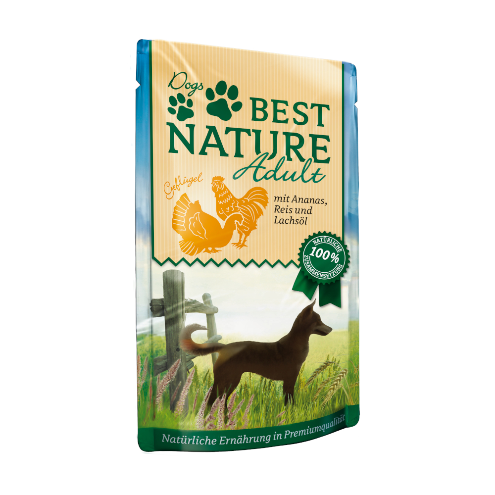 Best Nature Adult Dog 12 x 150 g - Geflügel & Ananas von Best Nature