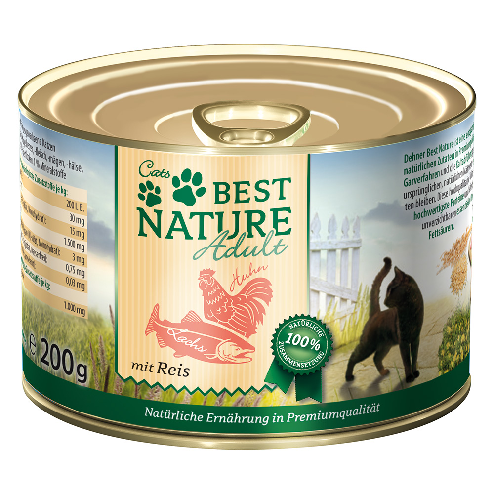 Best Nature Cat Adult 6 x 200 g - Lachs, Huhn & Reis von Best Nature