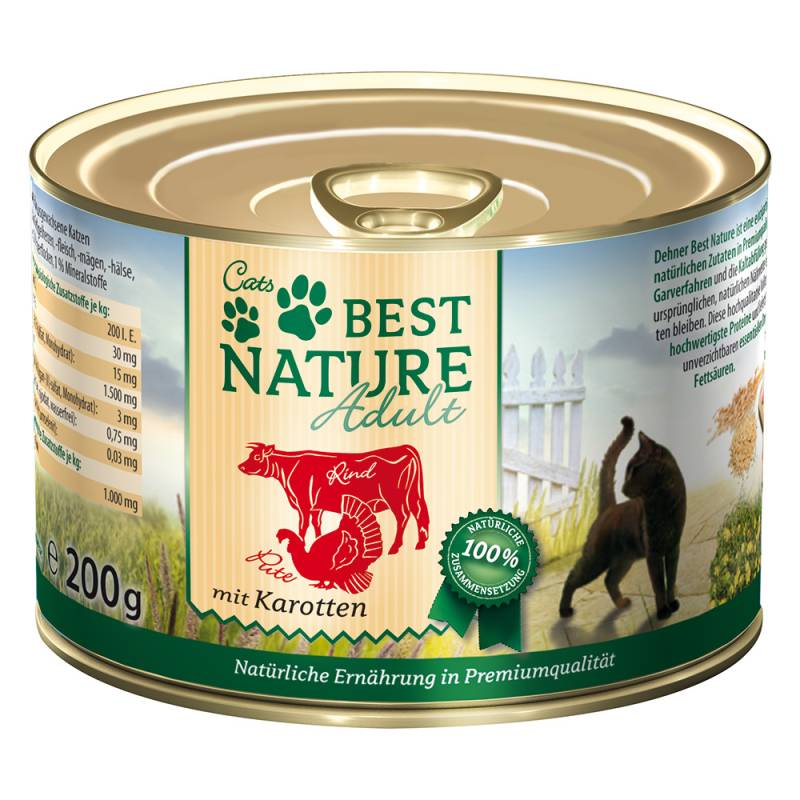 Best Nature Cat Adult 6 x 200 g - Rind, Pute & Karotten von Best Nature