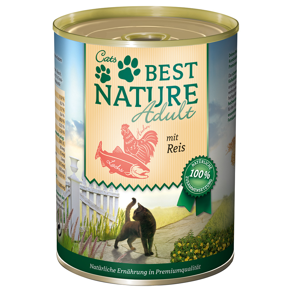 Best Nature Cat Adult 6 x 400 g - Lachs, Huhn & Reis von Best Nature