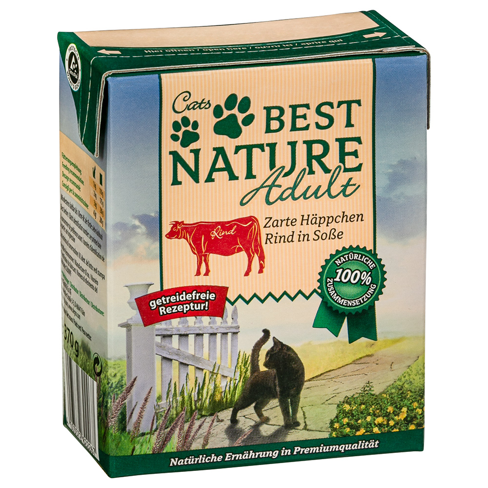 Sparpaket Best Nature Adult Cat 16 x 370 g - Rind in Soße von Best Nature