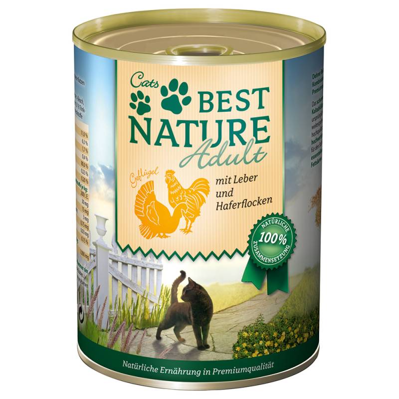 Sparpaket Best Nature Cat Adult 12 x 400 g - Geflügel & Leber von Best Nature