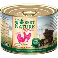 Sparpaket Best Nature Kitten 12 x 200 g - Geflügelherzen & Reis von Best Nature