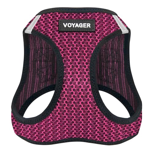 Voyager Step-In Air-Hundegeschirr – Allwetter-Mesh-Weste für kleine und mittelgroße Hunde von Best Pet Supplies – Fuchsia (zweifarbig), Größe M von Best Pet Supplies