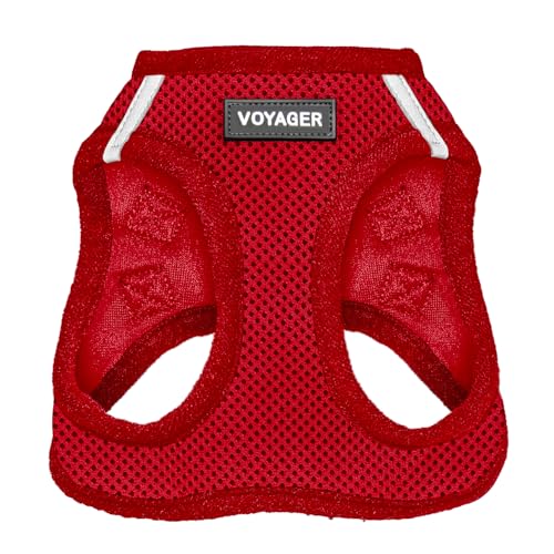 Voyager Step-In Air Hundegeschirr by Best Pet Supplies - All Weather Mesh Step in Vest Harness für kleine und mittlere Hunde, Rot, size L - Brust 45-52 cm von Best Pet Supplies