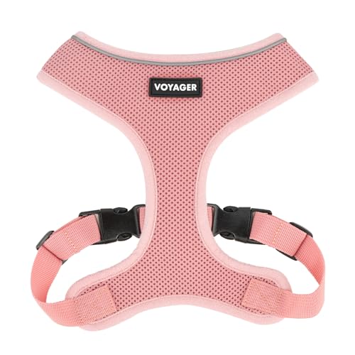 Voyager Aerolite No Pull Mesh Hundegeschirr mit Leichten, weichen, atmungsaktiven, reflektierenden Nähten und verstellbaren Gurten zum Gehen, Laufen, Training, strapazierfähig und langlebig - Rosa, L von Best Pet Supplies