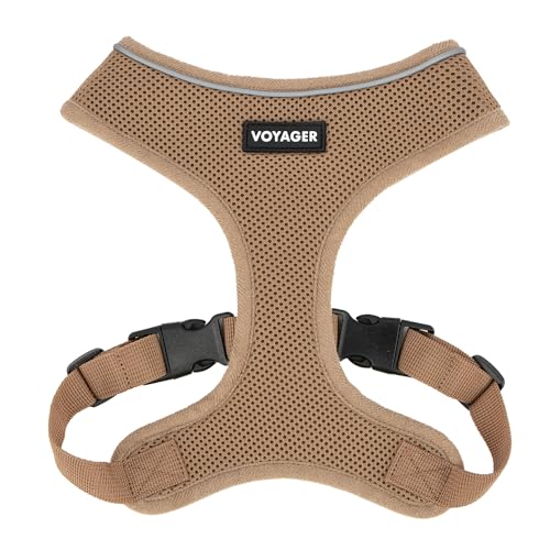 Voyager Aerolite No Pull Mesh Hundegeschirr mit Leichten, weichen, atmungsaktiven, reflektierenden Nähten und verstellbaren Gurten zum Gehen, Laufen, Training, strapazierfähig und langlebig - Beige, M von Best Pet Supplies