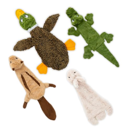 2-in-1 Quietschendes Hundespielzeug mit weichem, strapazierfähigem Stoff für kleine, mittlere und große Haustiere by Best Pet Supplies - Keine Füllung für das Spielen im Haus, 4 Abbildungen, size M von Best Pet Supplies