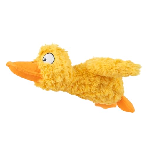 Best Pet Supplies Ducky Doodle Quietschendes Knisterplüschspielzeug für kleine und mittelgroße Rassen Welpen oder Hunde – Ducky Doodle (Gold), Medium von Best Pet Supplies