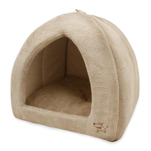 Best Pet Supplies Haustierzelt, weich, für Hunde und Katzen, 45,7 x 45,7 x 40,6 cm, Hellbraun von Best Pet Supplies