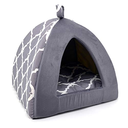 Best Pet Supplies Haustierzelt, weiches Bett für Hunde und Katzen, graues Gitter, 40,6 x 40,6 x 35,6 cm von Best Pet Supplies