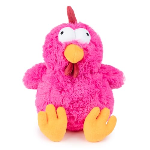 Best Pet Supplies Mrs. Cluck Interaktives Quietschendes Plüschtier für kleine und mittelgroße Rassen Welpen oder Hunde - Mrs. Cluck (Fuchsia) von Best Pet Supplies