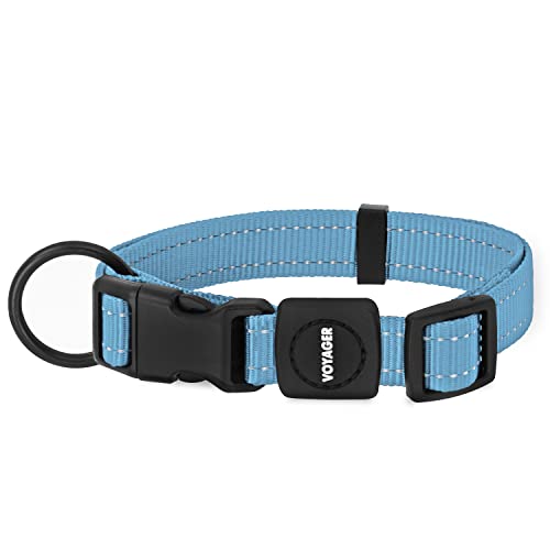 Best Pet Supplies Reflektierendes Hundehalsband mit verstellbarer Länge, robuste Schnalle und starker D-Ring, Trainingszubehör für kleine, mittelgroße und große Rassen, blau von Best Pet Supplies