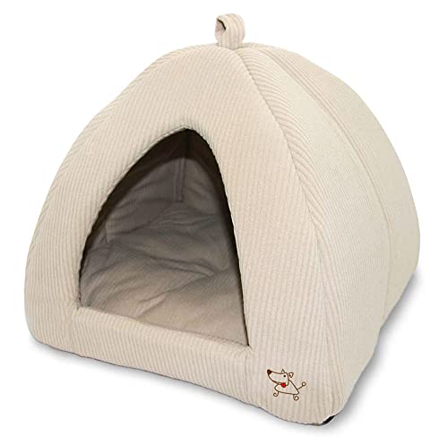 Best Pet Supplies TT630C-M Haustierzelt, weich, für Hunde und Katzen, aus Cord, 16 x 16 x 35,6 cm, Beige von Best Pet Supplies