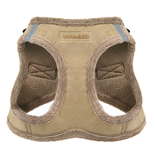 Voyager Step-in Plush Dog Harness - Soft Plush Step In Vest Harness for Small and Medium Dogs by Best Pet Supplies - Latte Suede, S (Chest 36.8-40.6cm) von Best Pet Supplies