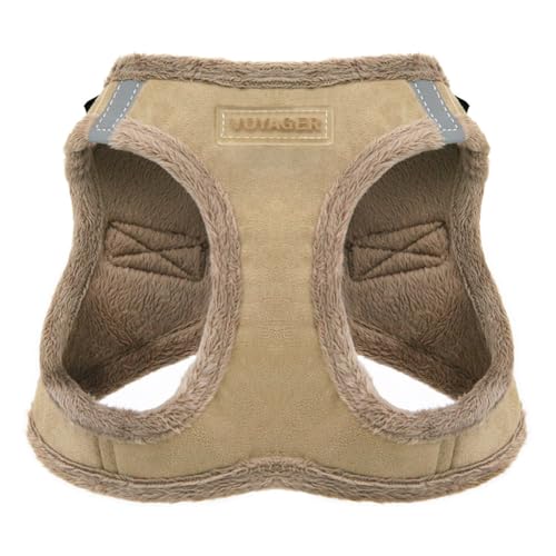 Voyager Step-In Plüsch-Hundegeschirr by Best Pet Supplies - Step-In-Westengeschirr für kleine und mittelgroße Hunde, Weicher Plüsch, Latte, size S - Brust 37-40 cm von Best Pet Supplies