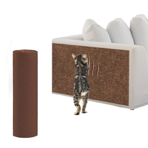 BestAlice 6,56 Fuß Katzenkratzer, Ersatzmattenpolster, Polyester-Katzenkratzrampe, Zuschneidbare Katzenkratzteppichmatte, Katzenkratzpad, Wandmöbelschutz (braun) von BestAlice