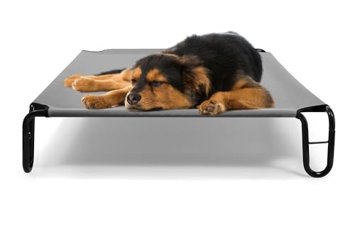 BestVida Erhöhtes Hundebett, 88,9 x 71,1 x 20,3 cm, Größe S, Grau von BestVida