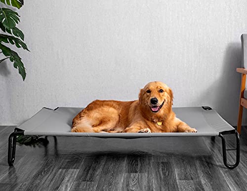 BestVida Hundebett, erhöht, Größe M, Grau von BestVida