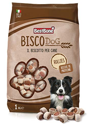 Bestbone Biscodog Rollies Leckere und knusprige Kekse mit Rindfleisch und Huhn für proteinreiche Hunde, 1 kg von Bestbone