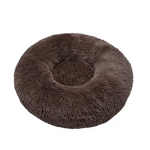 Bestenrose Hundebett Rund Hundekissen Hundesofa Haustierbett für Katzen und Hunde Rundes Plüsch Katzenbett Donut Waschbar Flauschig Katzenkissen für Katzen Hunde Rundes (40 cm (1er Pack), Kaffee) von Bestenrose