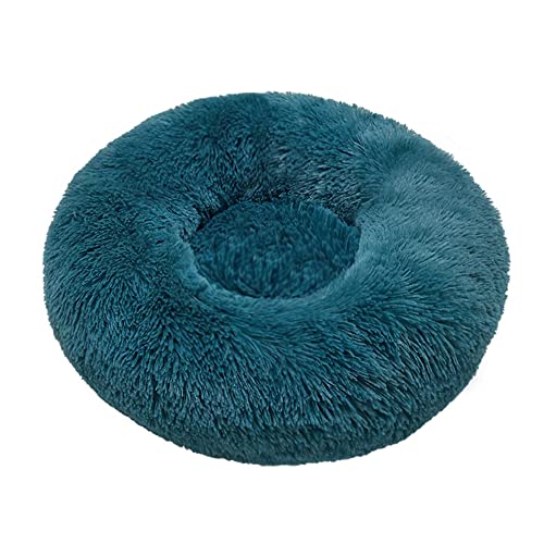 Bestenrose Hundebett Rund Hundekissen Hundesofa Haustierbett für Katzen und Hunde Rundes Plüsch Katzenbett Donut Waschbar Flauschig Katzenkissen für Katzen Hunde Rundes (40 cm (1er Pack), Türkis) von Bestenrose