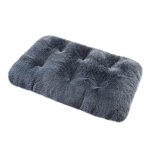 Bestenrose Plüsch HundeBett Quadrat Weiches Haustierbett Mittelgroße Hunde Hundesofa Waschbar Hundekissen Hundematratze Hundeliege Flauschig Warme Katzen Matte für Sofa und Couch(M 94x63cm,Dunkelgrau) von Bestenrose